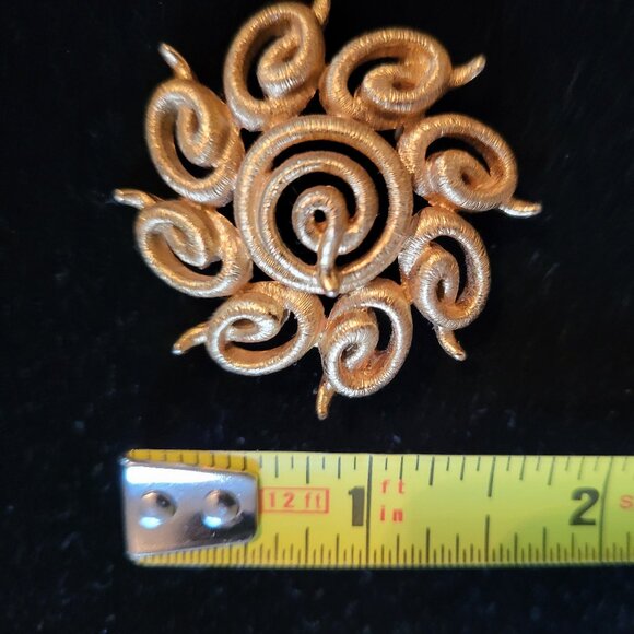 Gold-Tone Swirl Pin Marked Monet. 1-5/8" Wide. Like New Condition - Picture 1 of 4